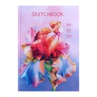 Скетчбук А5, 80 листов "Цветы", твёрдая обложка, матовая ламинация, выборочный лак, цветной блок 120 г/м2 - фото 9927693