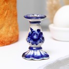Подсвечник на 1 свечу «Церковный», бело-синий, фарфор, гжель - Фото 1