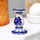 Подсвечник на 1 свечу «Церковный», бело-синий, фарфор, гжель - Фото 2