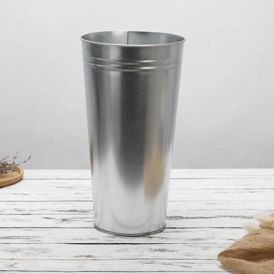 УЦЕНКА Вазон, 9 л, без ручек, высота 39 см, оцинкованный