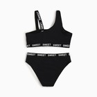 Купальник для девочки (раздельный), цвет чёрный, рост 158-164 см - фото 41583295