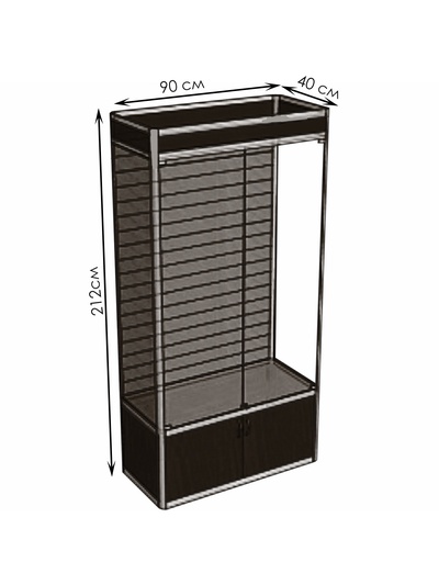 Витрина П4 ФП 900×400×2120, ЛДСП, стекло, цвет венге
