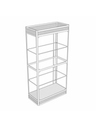 Витрина П1фн 900×400×2120, ЛДСП, стекло, белая 9516966