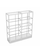 Витрина П2н 1780×400×2000, ЛДСП, стекло, белая 9516982