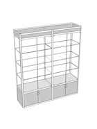Витрина П2фп 1780×400×2120, ЛДСП, стекло, белая 9516986