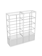 Витрина «П2п», 1780×400×2000 мм, ЛДСП, стекло, белая 9516990