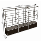 Витрина П3п 2660×400×2000, ЛДСП, стекло, цвет венге 9516996