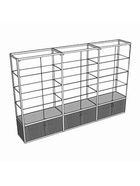 Витрина П3п 2660×400×2000, ЛДСП, стекло, серая 9516997