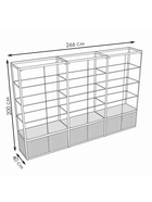 Витрина П3п 2660×400×2000, ЛДСП, стекло, белая 9516998