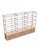 Витрина П3п 2660×400×2000, ЛДСП, стекло, цвет дуб сонома 9516999