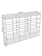 Витрина П3фн 2660×400×2100, ЛДСП, стекло, белая 9517002