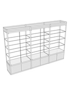 Витрина П3фн 2660×400×2100, ЛДСП, стекло, белая 9517002