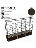 Витрина П3н 200×40×266 см, ЛДСП, стекло, цвет венге  (артикул 9517004)  большой выбор товаров оптом и в розницу по низким ценам с доставкой