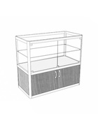 Прилавок прямоугольный с дверцами «ПП ДВ», 100×50×90 см, ЛДСП, стекло, белый 9529253