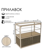 Прилавок прямоугольный с дверцами «ПП ДВ», 100×50×90 см, ЛДСП, стекло, цвет дуб сонома 9529255