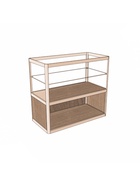 Прилавок прямоугольный с витриной «ПП», 100×50×90 см, ЛДСП, стекло, цвет дуб сонома - Фото 2