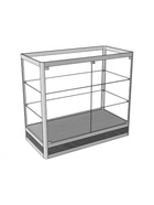 Прилавок прямоугольный «Пн дв», 100×50×90 см, ЛДСП, стекло, серый 9529262