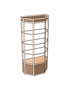 Витрина ТР1фп, 1000×500×2120, ЛДСП, стекло, цвет дуб сонома 9529275