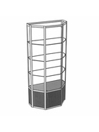 Витрина ТР1п, 1000×500×2000, ЛДСП, стекло, серая  (артикул 9529278)  большой выбор товаров оптом и в розницу по низким ценам с доставкой