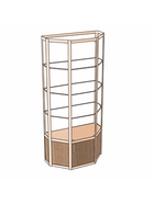 Витрина «ТР1п», 1000×500×2000 мм, ЛДСП, стекло, цвет дуб сонома 9529279