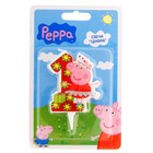 Свеча для торта цифра "Peppa Pig" красная "1" - Фото 2