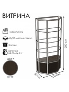 Витрина «ТР1п», 1000×500×2000 мм, ЛДСП, стекло, цвет венге  (артикул 9529280)  большой выбор товаров оптом и в розницу по низким ценам с доставкой