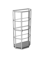 Витрина ТР1н, 1000×500×2000, ЛДСП, стекло, серая 9529286