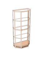 Витрина ТР1н, 1000×500×2000, ЛДСП, стекло, цвет дуб сонома 9529287