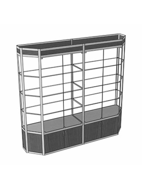 Витрина ТР3фп, 1780×500×2120 мм, ЛДСП, стекло, серая  (артикул 9529290)  большой выбор товаров оптом и в розницу по низким ценам с доставкой