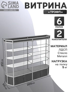 {{photo.Alt || photo.Description || 'Витрина ТР3фп, 2000×500×2120, ЛДСП, стекло, серая'}}