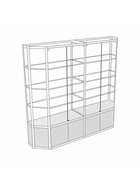 Витрина ТР3п, 2000×500×2000, ЛДСП, стекло, белая 9529293