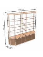 Витрина ТР3п, 2000×500×2000, ЛДСП, стекло, цвет дуб сонома 9529295