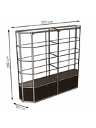 Витрина ТР3п, 2000×500×2000, ЛДСП, стекло, цвет венге 9529296