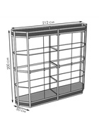 Витрина ТР3фн, 2000×500×2120, ЛДСП, стекло, серая 9529298