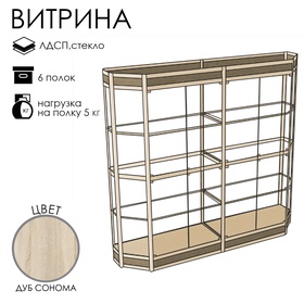 {{photo.Alt || photo.Description || 'Витрина ТР3фн, 1780×500×2120, ЛДСП, стекло, цвет дуб сонома'}}