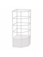 Витрина 07П, 700×700×2000, ЛДСП, стекло, белая 9529305