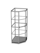 Витрина 07н, 700×700×2000, ЛДСП, стекло, серая 9529314