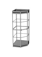 Витрина 07фн, 700×700×2120, ЛДСП, стекло, серая - Фото 2