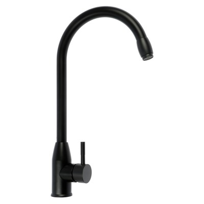 Смеситель для кухни «АМУР» BY2021-А ВК, однорычажный, высокий излив, черный