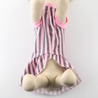Платье для собак кулирка, XS (ДС 24, ОШ 32-36, ОГ 34-38), Розовое с серыми полосками - фото 9273218