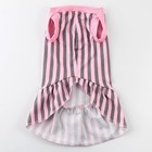 Платье для собак кулирка, S (ДС 27, ОШ 32-36, ОГ 38-42), Розовое с серыми полосками - Фото 8