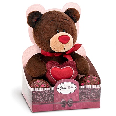 Мягкая игрушка «Медведь Choco с сердцем», 20 см