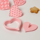 Набор форм для печенья Доляна «Сердца», 6 предметов, цвет розовый - Фото 3