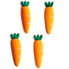 Декор силикон «Морковь» набор 4 шт., размер 1 шт. — 1,6 × 6 × 0,3 см, клеевые подушечки - фото 3227186