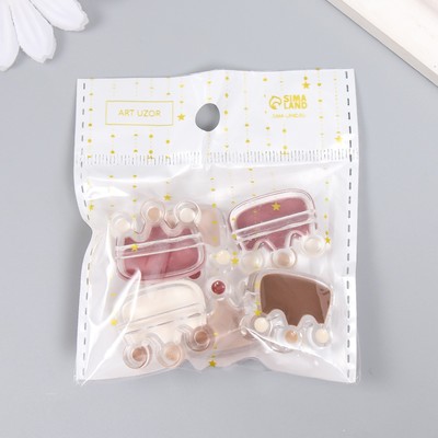 Бусина пластик «Кофейный аромат. Корона», глянец, 2.2×2.5×0.9 см, МИКС