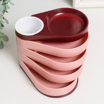 Шкатулка-органайзер для хранения украшений «Капелька. 5 уровней», пластик, розовая, 15.5×9.5×11 см