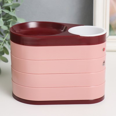 Шкатулка-органайзер для хранения украшений «Капелька. 5 уровней», пластик, розовая, 15.5×9.5×11 см