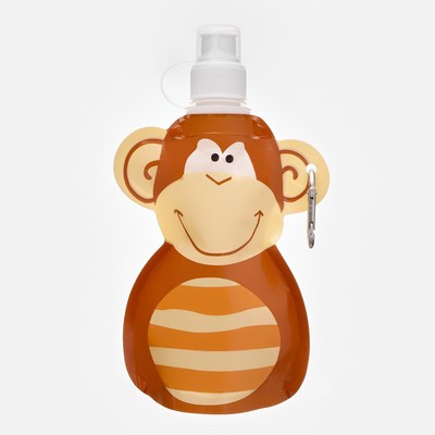 Фляжка для воды, 280 мл, «Обезьянка», на карабине, 22×12 см