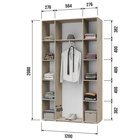 Шкаф прямой четырёхстворчатый «Карина К41», 1200×420×2080 мм, цвет серый дуб/белый 9541665