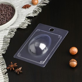 Форма для шоколада «Яйцо простое», 15×10×3 см, цвет прозрачный